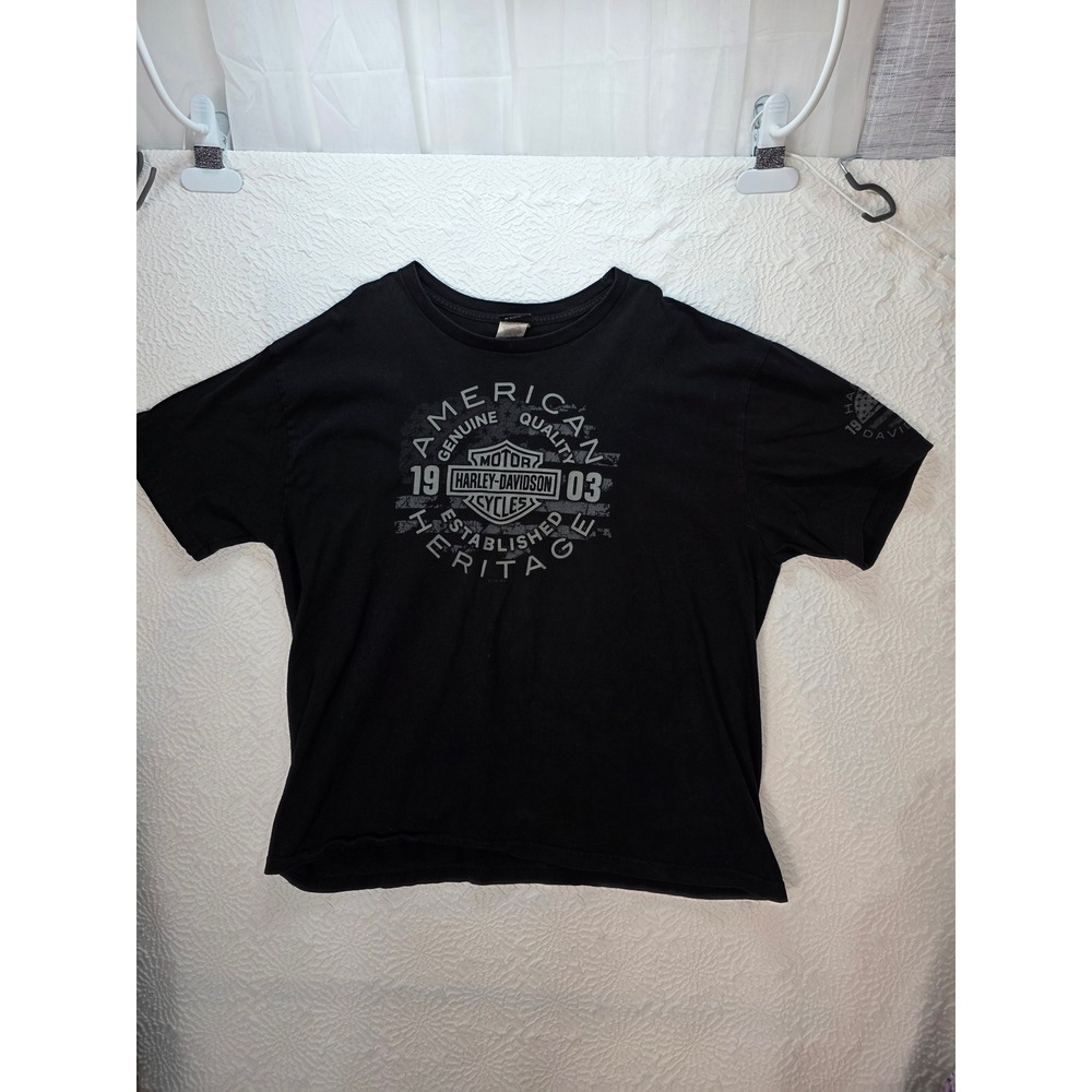 Harley-Davidson T-Shirt Mens 2XL Black  Pensacola FL American Heritage Graphic‎